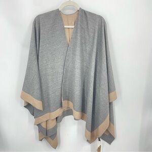 NWT MELIFLUOS Shawl Pashmina Shawl gray tan one size reversible